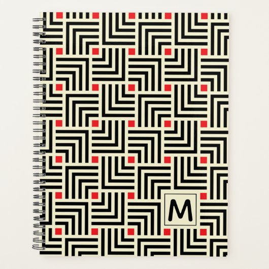 Ajouter votre initiale | Motif Lignes géométriques (Devant)