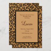 Ajouter votre invitation d'anniversaire Leopard d' (Devant / Derrière)