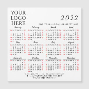 Ajouter Votre Logo 2022 Business Calendar Magnet S