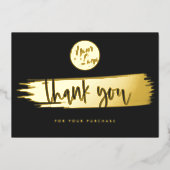 Ajouter votre logo Black Gold Merci Carte de réduc (Recto)