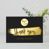 Ajouter votre logo Black Gold Merci Carte de réduc (Debout devant)