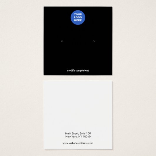 Ajouter Votre Logo Black Stud Écouteur Carte d'aff (Devant & derrière)