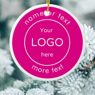 Ajouter votre logo boutique rose ornement de Noël