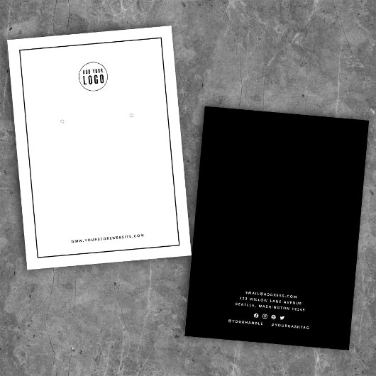 Ajouter votre logo Carte d'affichage Bordure noire