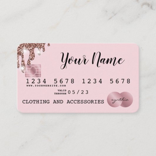 Ajouter votre logo Carte de crédit Rose Styled Gol (Devant)