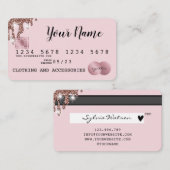 Ajouter votre logo Carte de crédit Rose Styled Gol (Devant / Derrière)