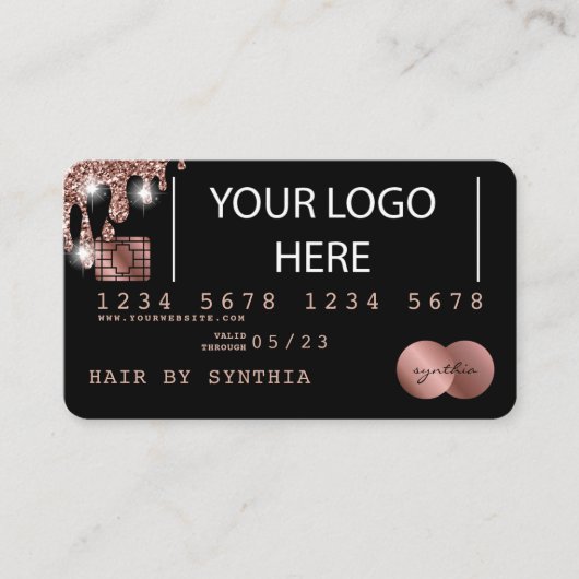 Ajouter votre logo Carte de crédit Rose Styled Gol (Devant)