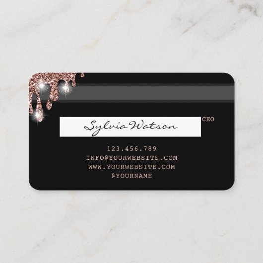 Ajouter votre logo Carte de crédit Rose Styled Gol (Dos)