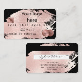 Ajouter Votre Logo Carte de Crédit Rose Styled Gol (Devant / Derrière)