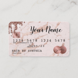 Ajouter votre logo Carte de crédit Rose Styled Gol
