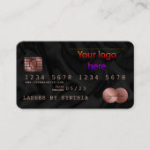 Ajouter votre logo Carte de crédit Style soie noir (Devant)