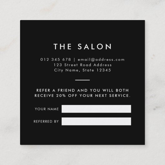 Ajouter Votre Logo Carte de référence couleur modi (Dos)