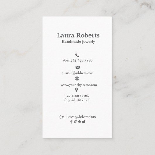 Ajouter votre logo carte de visite d'affichage d'o (Dos)