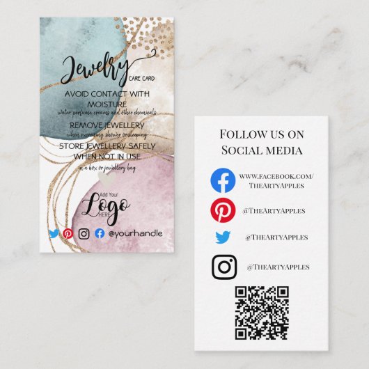 AJOUTER VOTRE LOGO CARTES DE SOINS CARTES D'or UK  (Devant / Derrière)