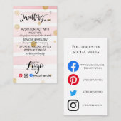 AJOUTER VOTRE LOGO CARTES DE SOINS DE BIJOUX PETIT (Devant / Derrière)