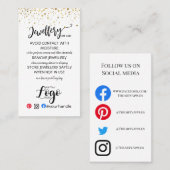 AJOUTER VOTRE LOGO CARTES DE SOINS DE BIJOUX PETIT (Devant / Derrière)