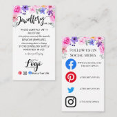 AJOUTER VOTRE LOGO CARTES DE SOINS DE BIJOUX PETIT (Devant / Derrière)