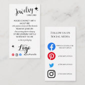 AJOUTER VOTRE LOGO CARTES DE SOINS DE BIJOUX PETIT (Devant / Derrière)