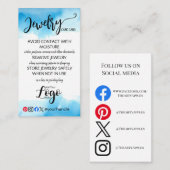 AJOUTER VOTRE LOGO CARTES DE SOINS DE BIJOUX PETIT (Devant / Derrière)