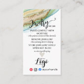 AJOUTER VOTRE LOGO CARTES DE SOINS DE BIJOUX UK (Devant)