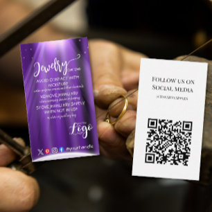 AJOUTER VOTRE LOGO CARTES DE SOINS DE BIJOUX UK