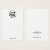Ajouter Votre Logo Collier Bijoux Display Card (Devant & derrière)