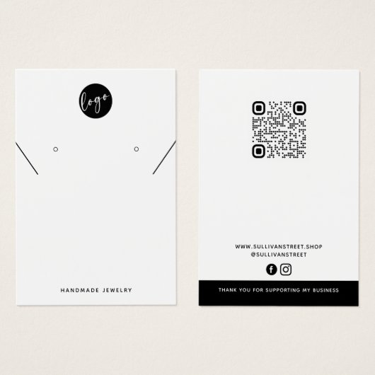 Ajouter Votre Logo Collier Boucles d'oreilles Cart (Devant & derrière)