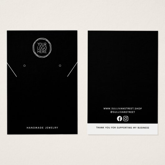 Ajouter Votre Logo Collier Boucles d'oreilles Cart (Devant & derrière)