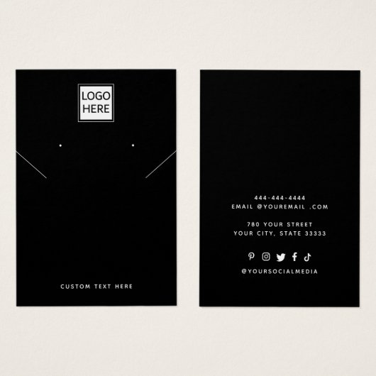 Ajouter Votre Logo Collier Boucles d'oreilles Cart (Devant & derrière)