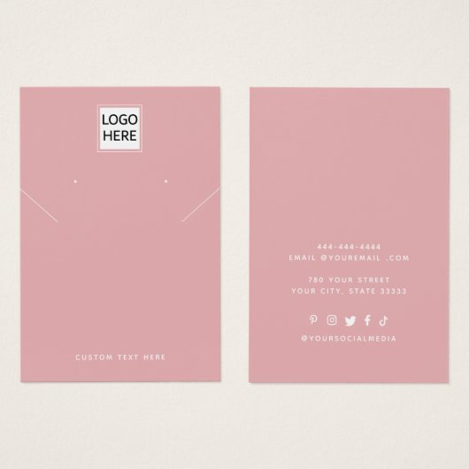 Ajouter Votre Logo Collier Boucles d'oreilles Cart (Devant & derrière)