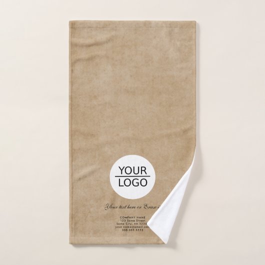 Ajouter votre logo Custom Text Company Rustic (Serviette à main)