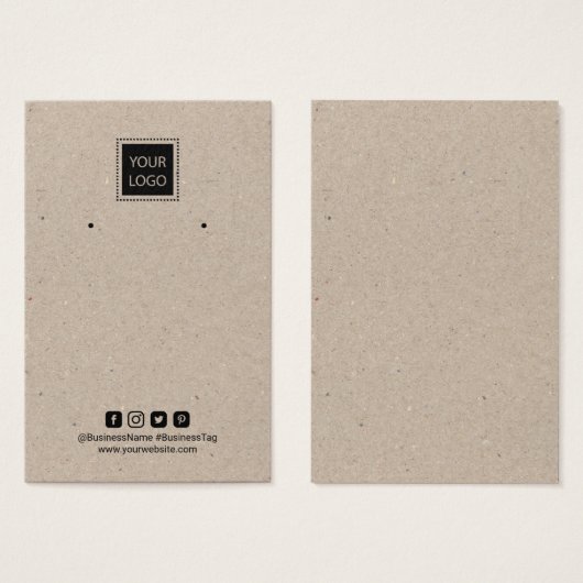 Ajouter Votre Logo Écran D'Oreille Rustique Kraft (Devant & derrière)