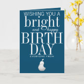 Ajouter votre logo Employé Carte d'anniversaire bl (Fleur jaune)