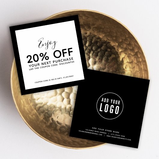 Ajouter votre logo et votre carte de réduction de 