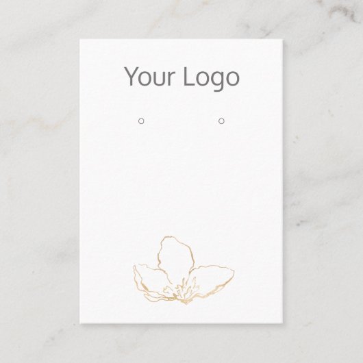 Ajouter Votre Logo Gold Floral Earche Carte d'affi (Devant)