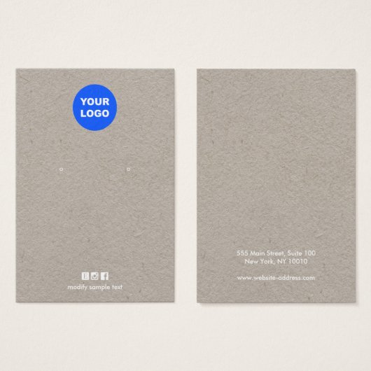 Ajouter Votre Logo Kraft Earring Black Display Car (Devant & derrière)