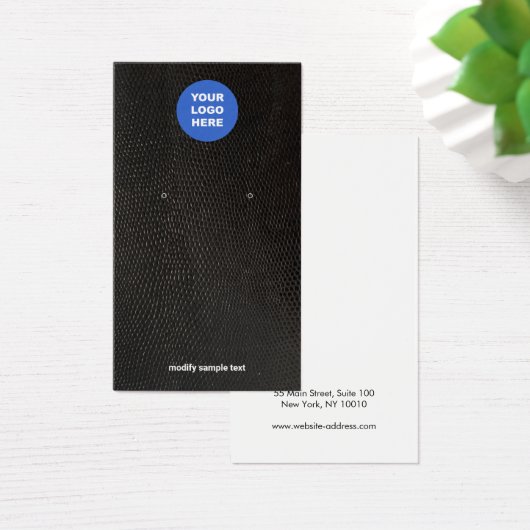 Ajouter Votre Logo Lizard Noir Carte Écran D'Oreil (Bureau)