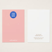 Ajouter Votre Logo Pink Peach Earring Display Card (Devant & derrière)