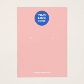 Ajouter Votre Logo Pink Peach Earring Display Card (Devant)