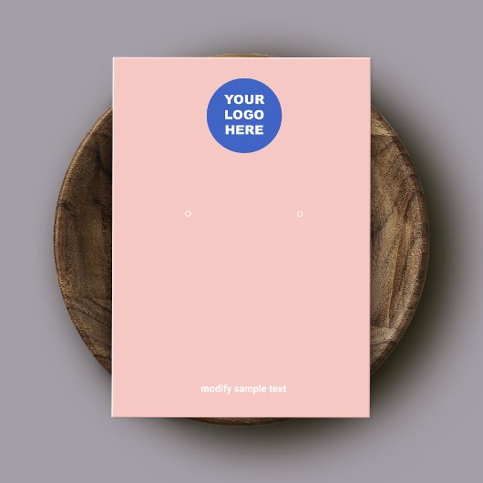 Ajouter Votre Logo Pink Peach Earring Display Card