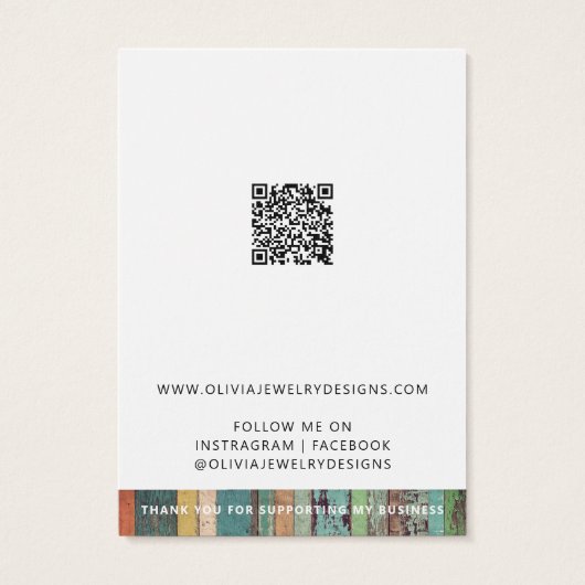 Ajouter votre logo QR Code Earring Carte d'afficha (Dos)