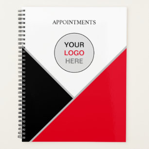 Ajouter votre logo Rouge Noir Blanc Carnet de rend