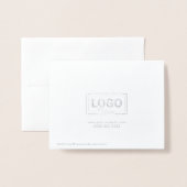 Ajouter Votre Logo Silver Foil Merci Cartes | Pili (Derrière avec enveloppe)