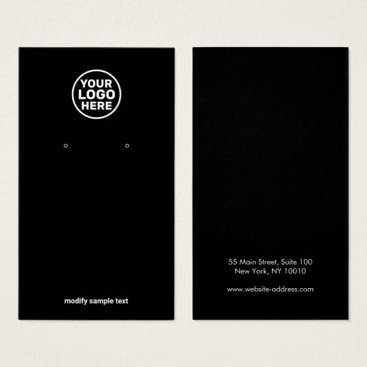 Ajouter Votre Logo Simple Black Earring Display Ca (Devant & derrière)