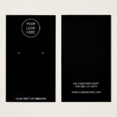 Ajouter Votre Logo Simple Black Earring Display Ca (Devant & derrière)