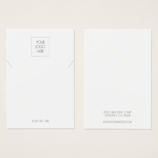 Ajouter Votre Logo Simple Collier Bijoux Display C (Devant & derrière)