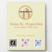 Ajouter votre logo Social Media Scan Codes Plaque (Devant)