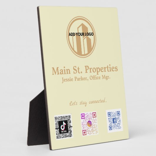 Ajouter votre logo Social Media Scan Codes Plaque (Côté)