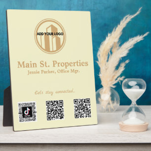 Ajouter votre logo Social Media Scan Codes Plaque