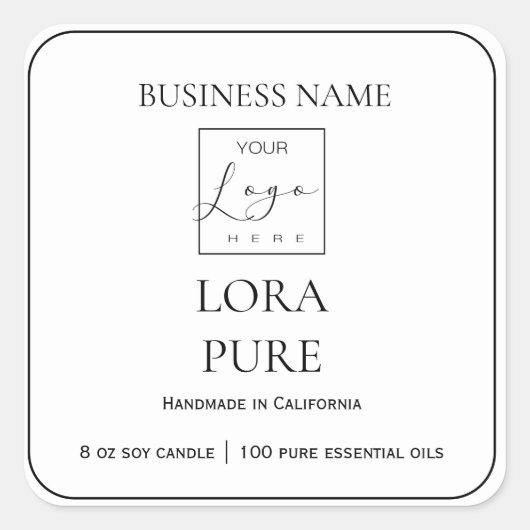 Ajouter votre marque noir et blanc étiquette produ (Devant)